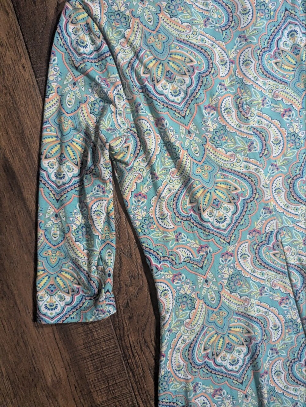 Soft Surroundings Women's Fit & Flare Midi Dress Sea Foam Green w/ Paisley Small - Picture 14 of 16